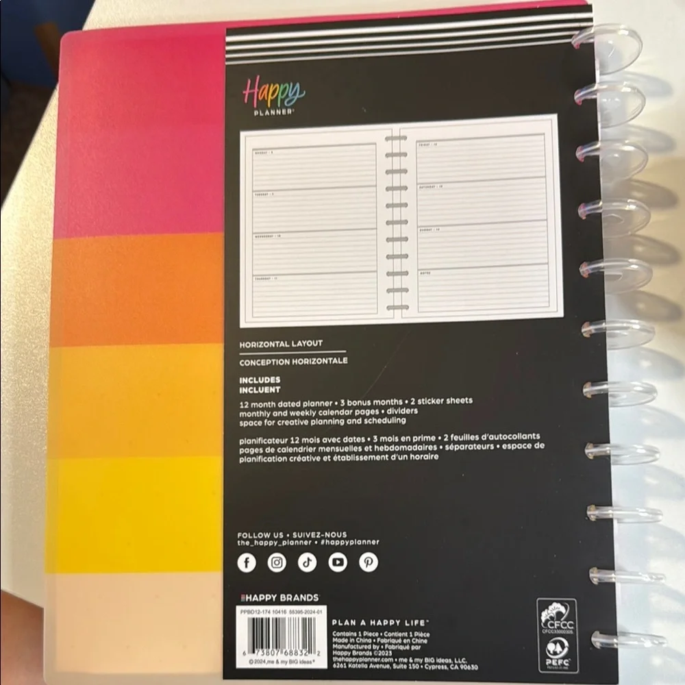 Happy Planner Vibrant Striped Organizer